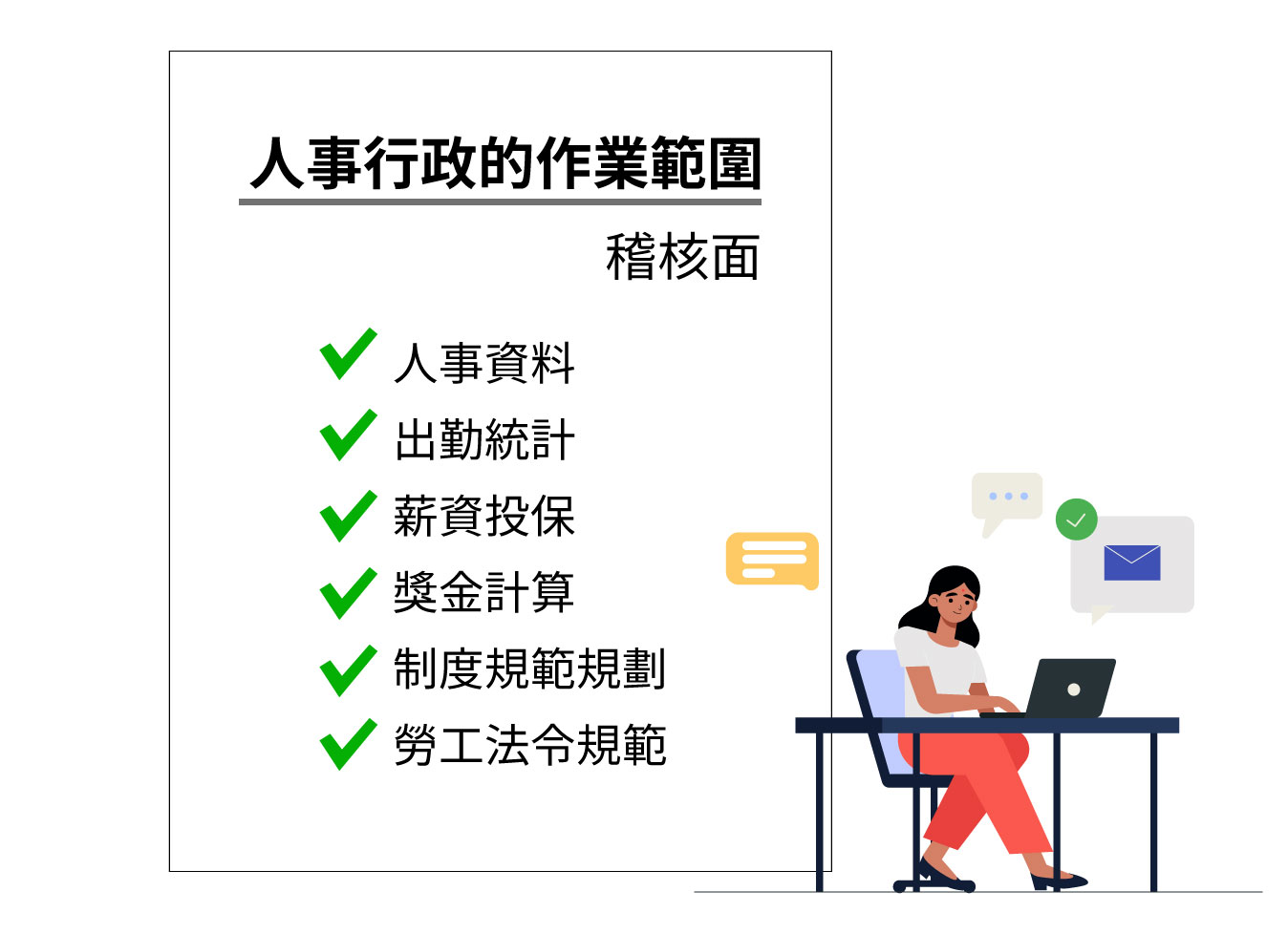 人事行政的管理作業範圍