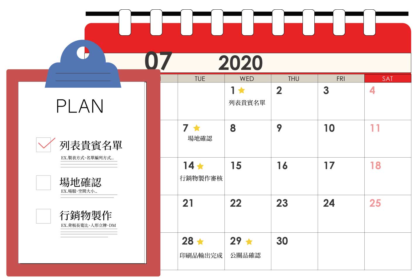 列出專案任務事項，並訂出各事務的預計完成日